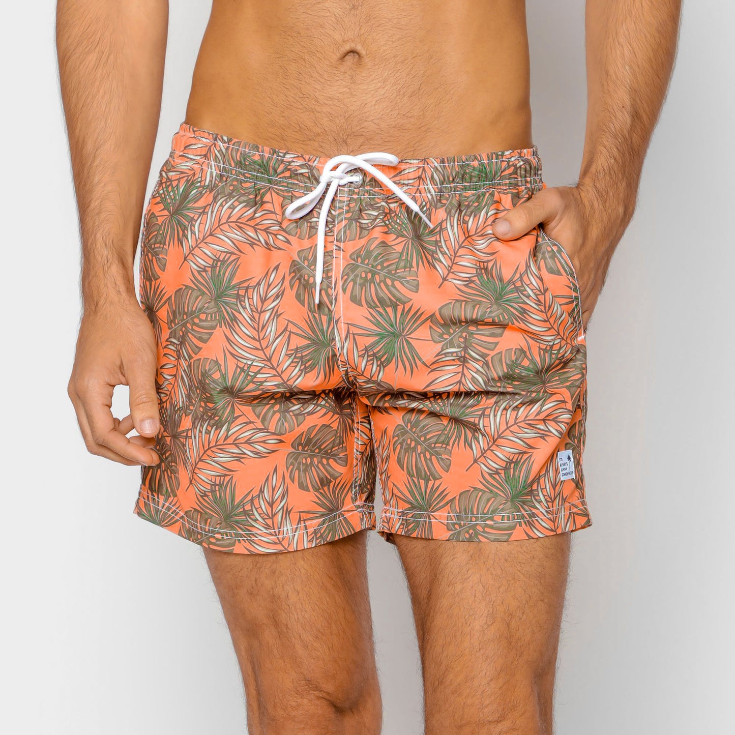 Orange Leaves Swim Short