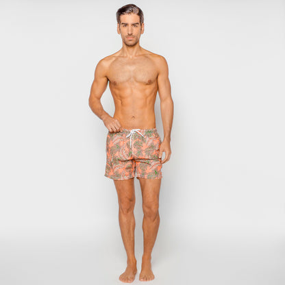 Orange Leaves Swim Short