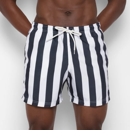 Black Stripes Swim Short